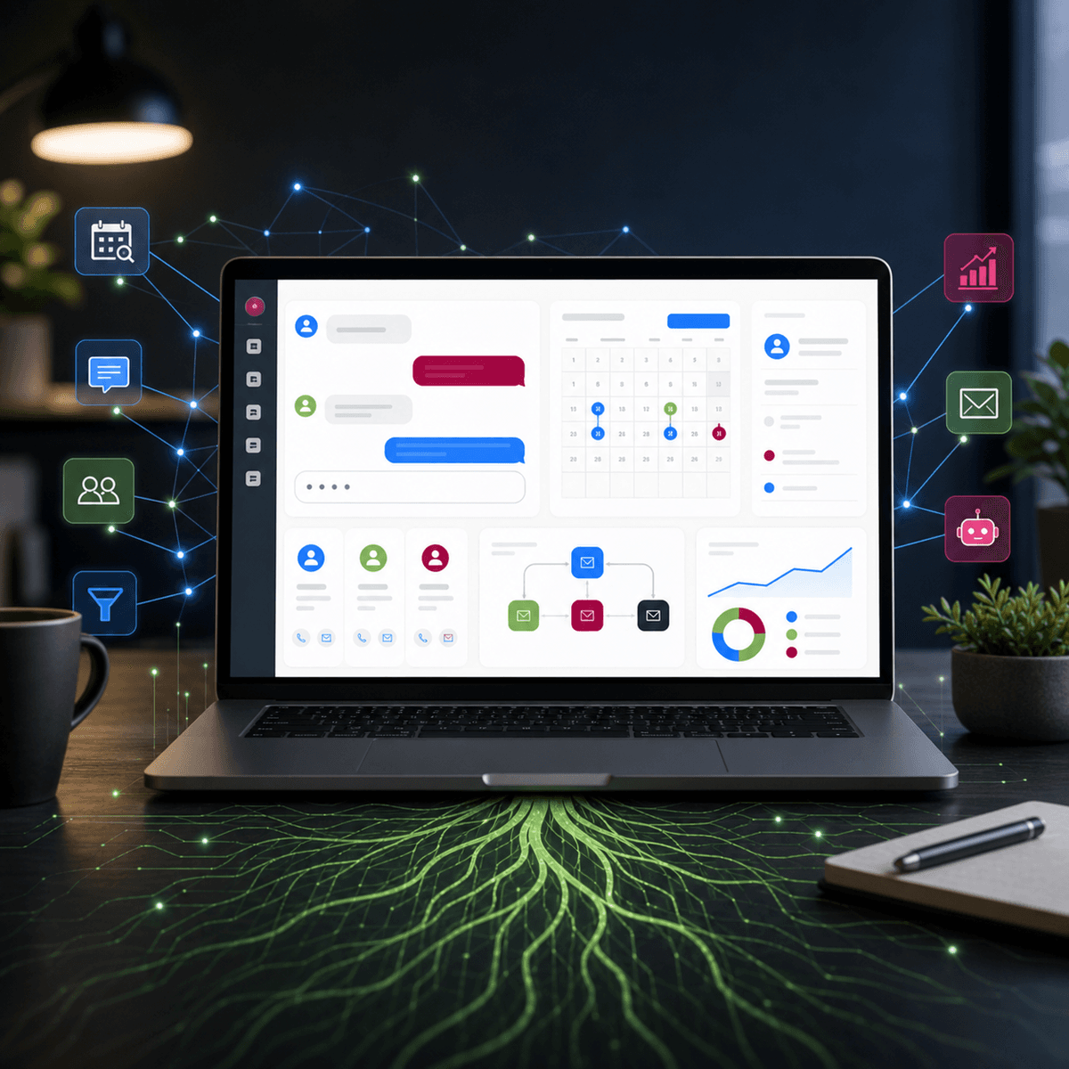 AI-powered website dashboard concept
