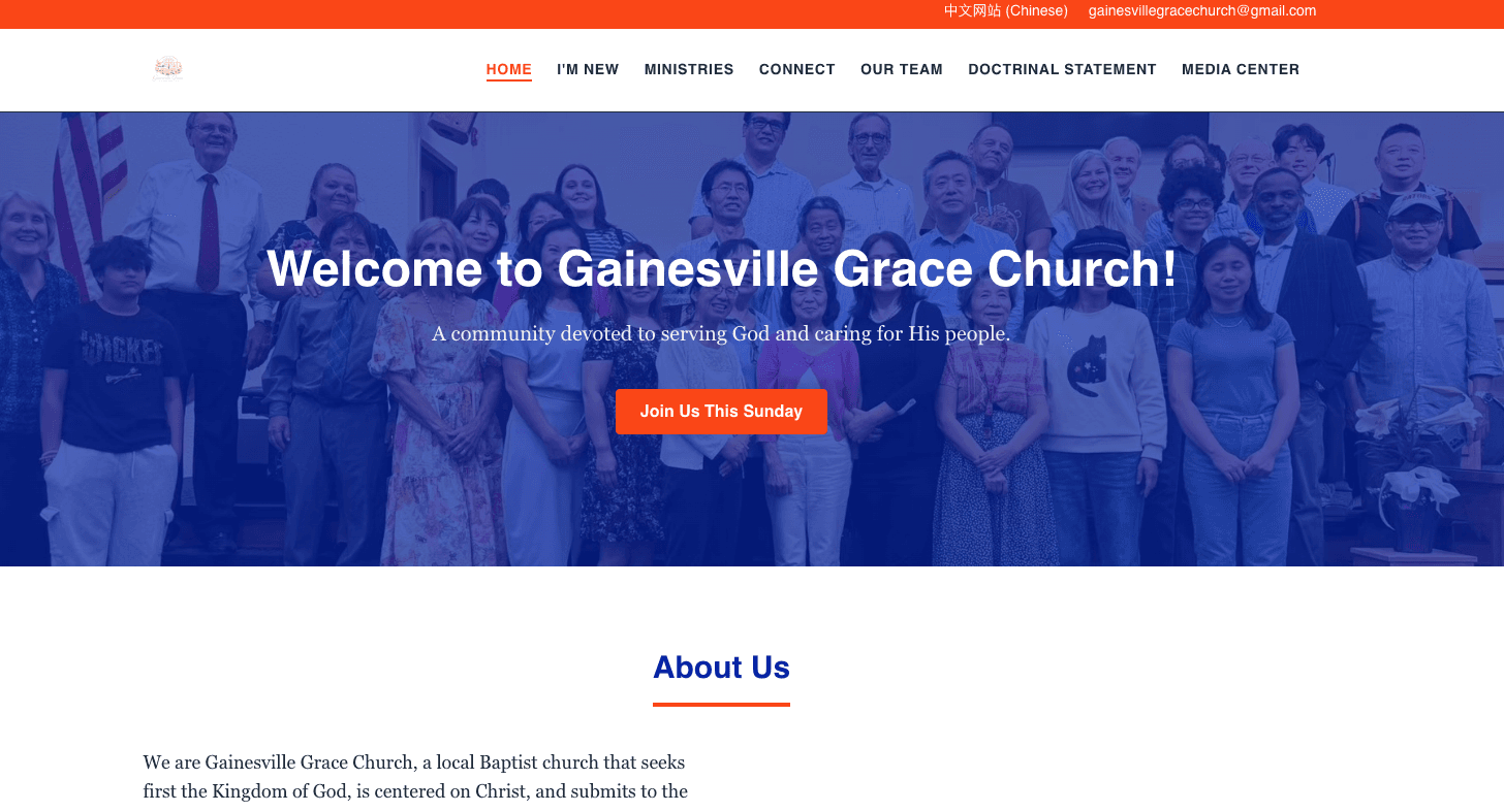 Gainesville Grace Church Website